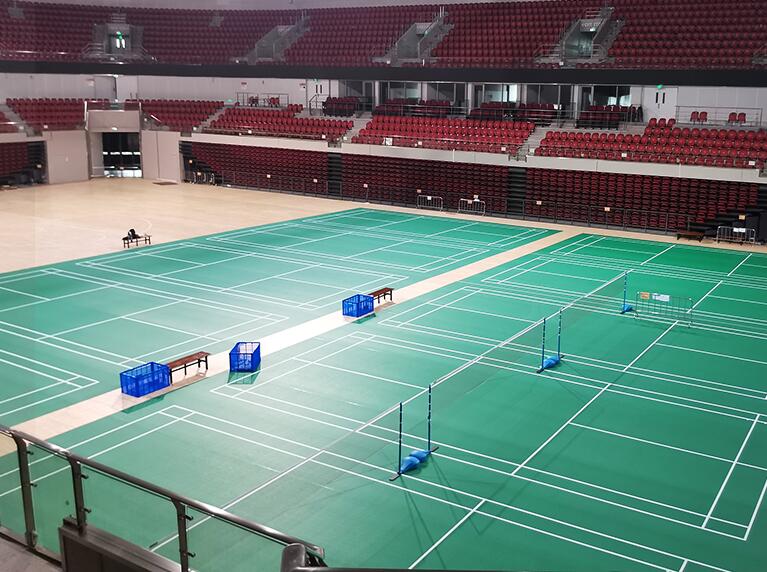 PVC运动地板铺设的羽毛球馆 PVC运动地板铺设的羽毛球馆